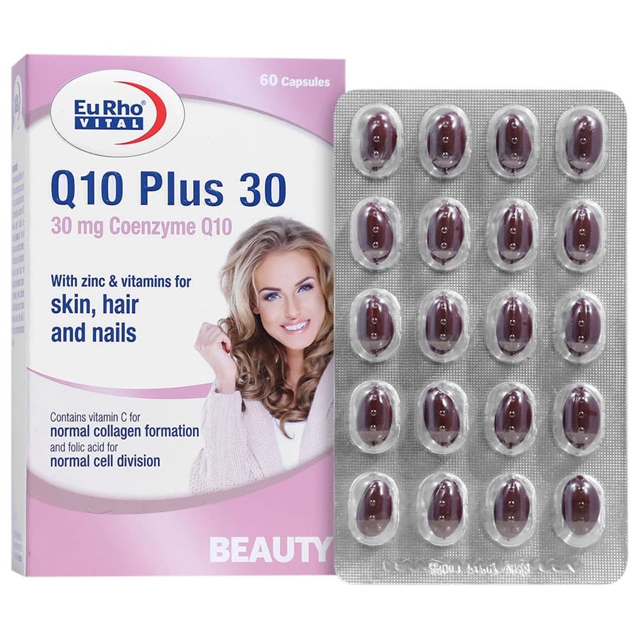 کپسول کیوتن پلاس 30 یوروویتال 60 عددی Eurho Vital Q10 Plus 30 mg Capsule 60 count