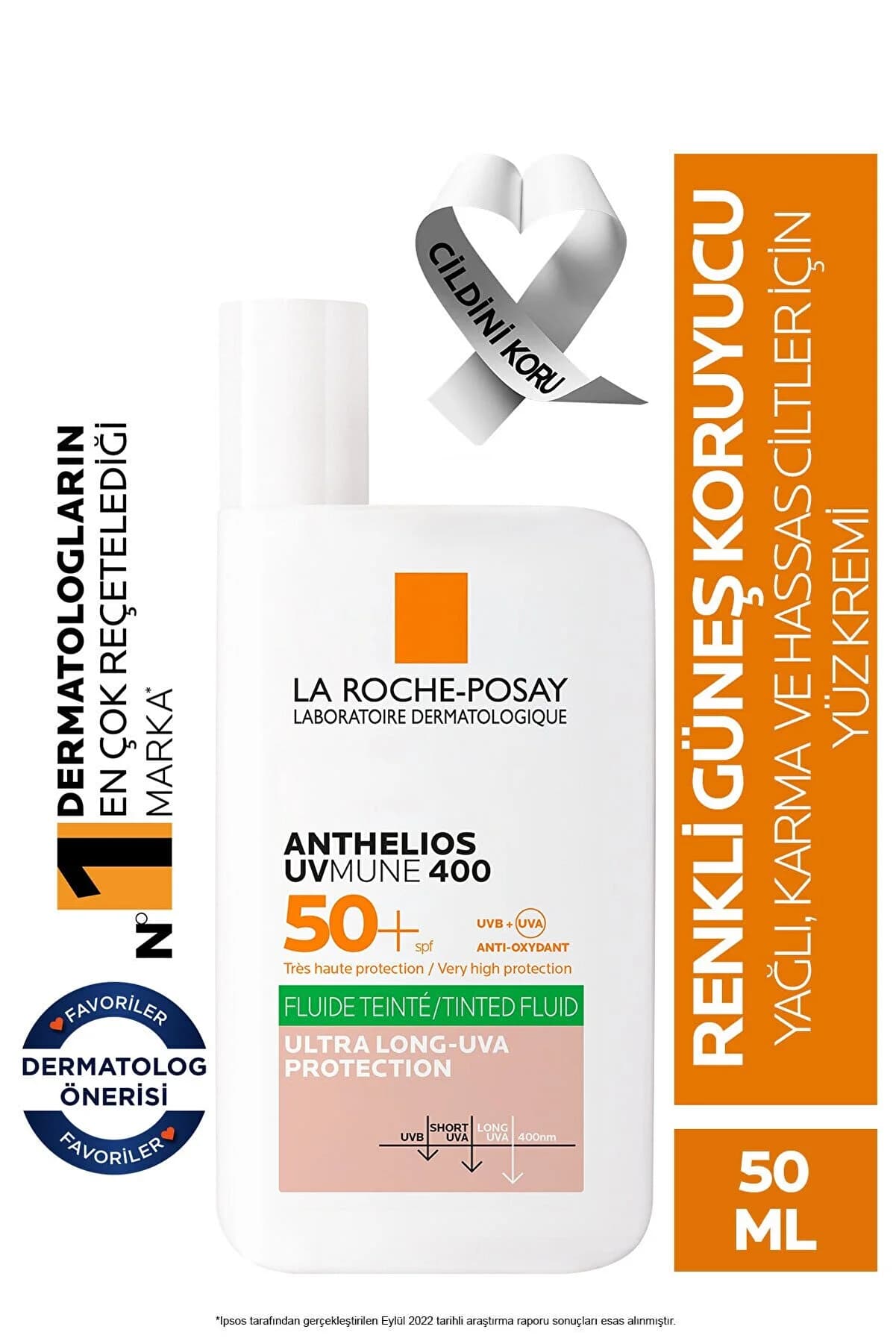 کرم ضد آفتاب صورت کنترل چرب لاروش پوزای La Roche Posay Anthelios Oil Control Fluid SPF50 tinted Face Cream — تصویر ۳