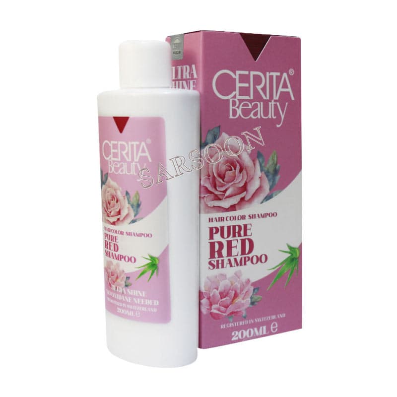 شامپو رنگساژ قرمز سریتا مدل Pure Red حجم 200 میلی لیتر Cerita Pure Red Hair Color Shampoo