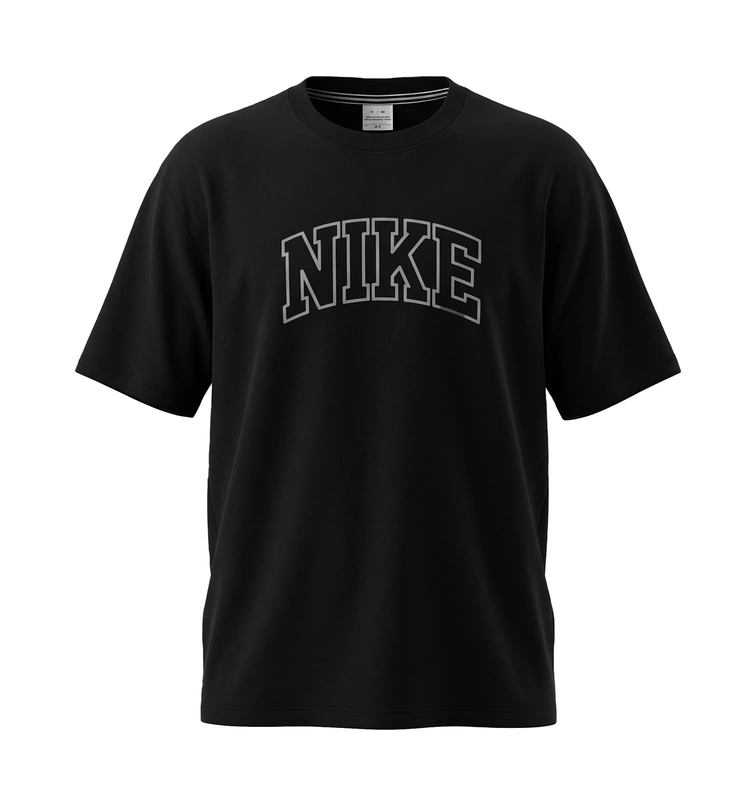 تیشرت یقه گرد مردانه باکسی طرح دار پنبه دو رو مشکی Nike کد 50790 — تصویر ۵