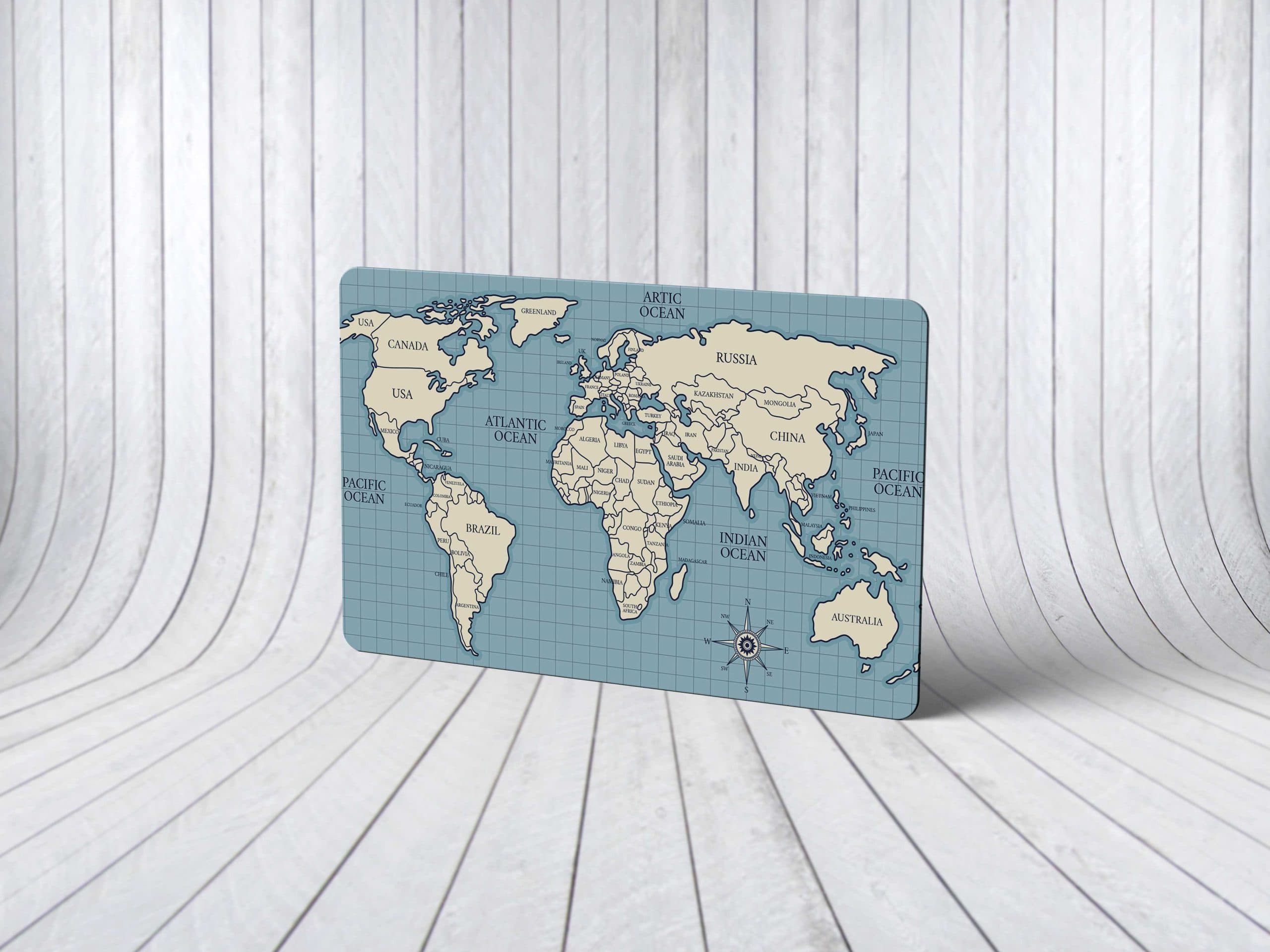 استیکر کارت بانکی | عابر بانک مدل نقشه جهان 80 | World Map card sticker 80