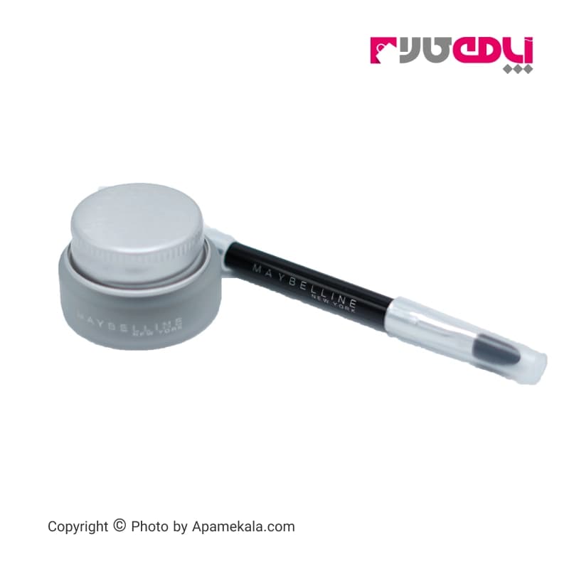 خط چشم مشکی ژلی کاسه ای میبلین مدل Lasting Drama 24 ساعته حاوی قلمو دو طرفه- شماره 01 (Noir Black)