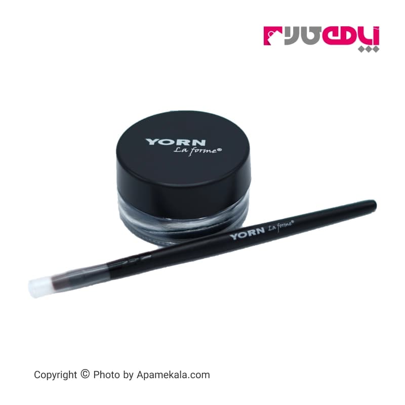 خط چشم ژلی کاسه ای یورن ضد آب مدل 2442 رنگ مشکی YORN LA FORME