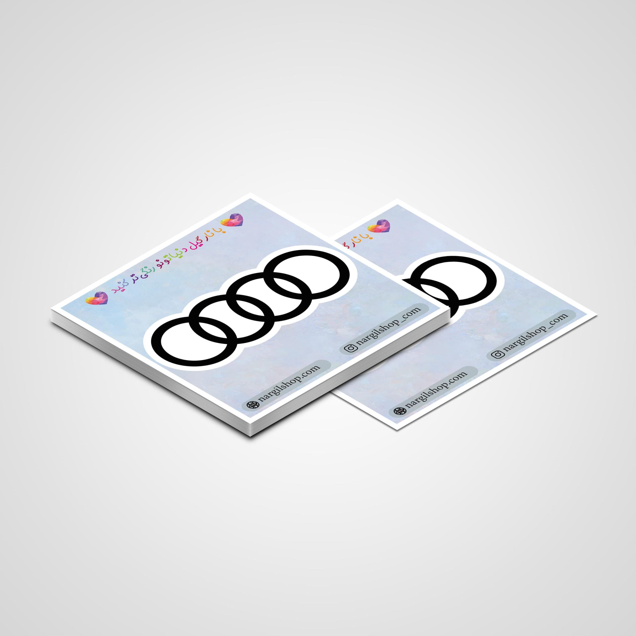 استیکر لوگو شرکت آئودی 17 |Audi logo sticker 17 — تصویر ۲