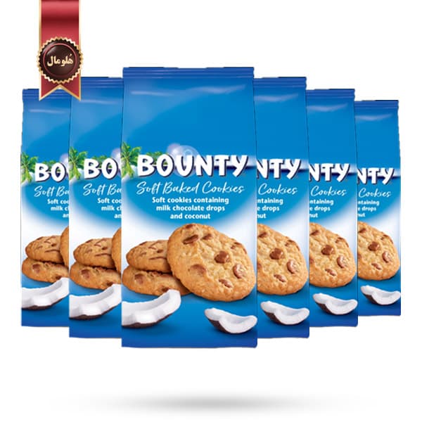 6 بسته بیسکویت بونتی Bounty مدل کوکی های نرم پخته شده Soft Baked Cookies وزن 180 گرم (اورجینال)