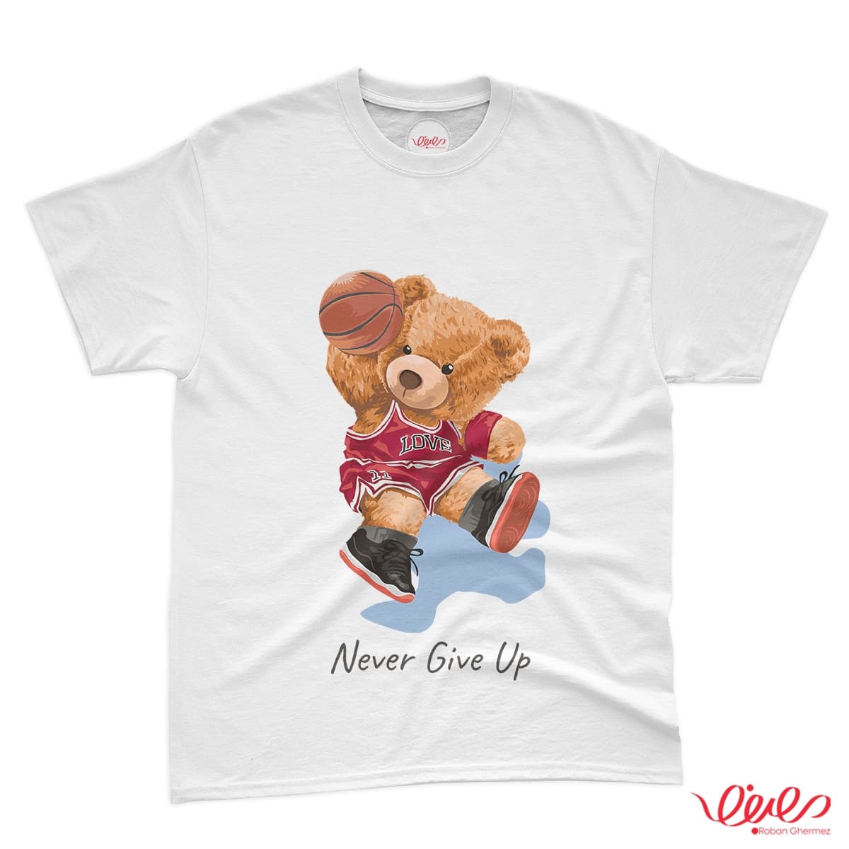 تیشرت کد 146 خرس تدی NEVER GIVE UP