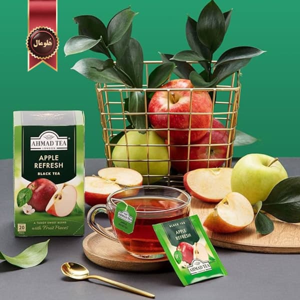 چای احمد Ahmad Tea مدل سیب تازه Apple Refresh پک 20 تایی (اورجینال) — تصویر ۲