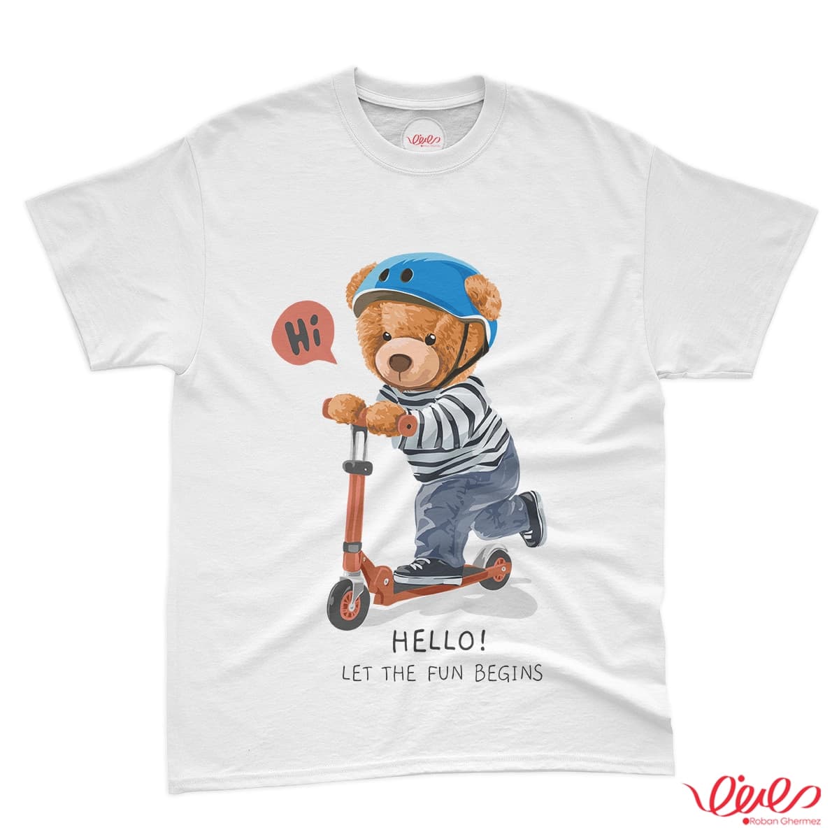 تیشرت کد 143 خرس تدی HELLO LET THE FUN BEGINS