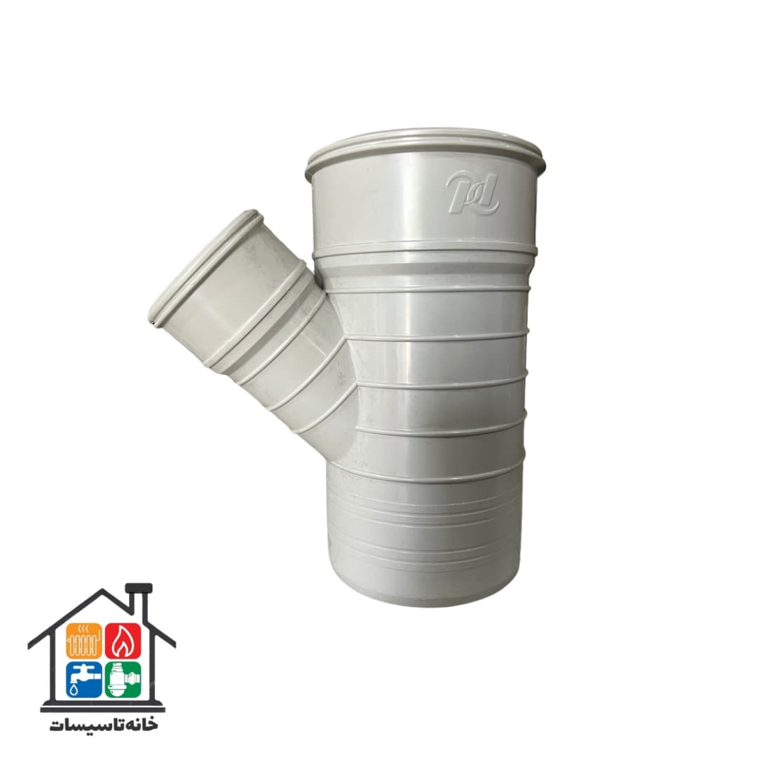 سه راه تبدیلی فاضلابی 45 درجه پارس زنده رود پلاست دو سر کوپل سایز 125×160