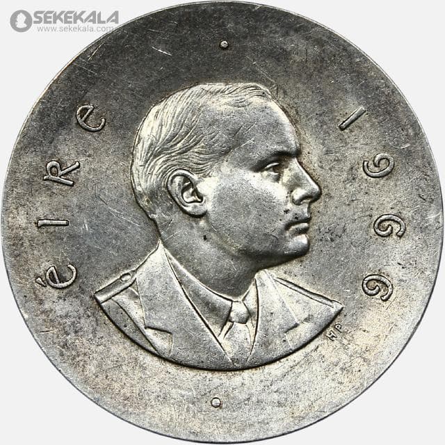 سکه 10 شیلینگ نقره یادبودی ایرلند 1966 (بسیار کمیاب) — تصویر ۲