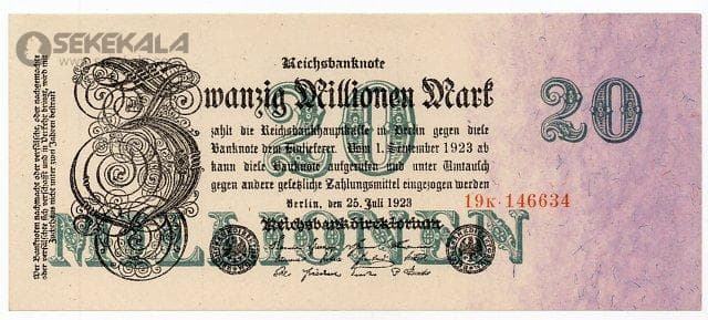 اسکناس 20.000.000 مارک آلمان 1923 (جمهوری وایمار)(UNC)