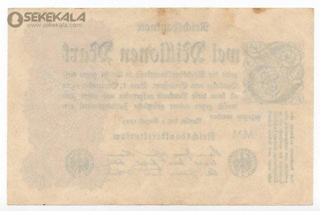 اسکناس 2000000 مارک آلمان 1923 (جمهوری وایمار)(EF) — تصویر ۲