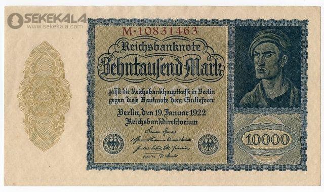 اسکناس 10000 مارک آلمان 1922 (جمهوری وایمار)(+AU)