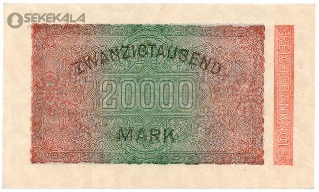 اسکناس 20000 مارک آلمان 1922 (جمهوری وایمار)(AU) — تصویر ۲