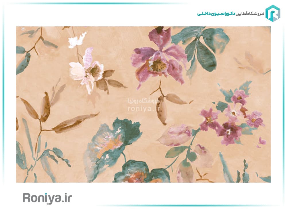 کاغذ دیواری گل آبرنگی کد WF10114 — تصویر ۲