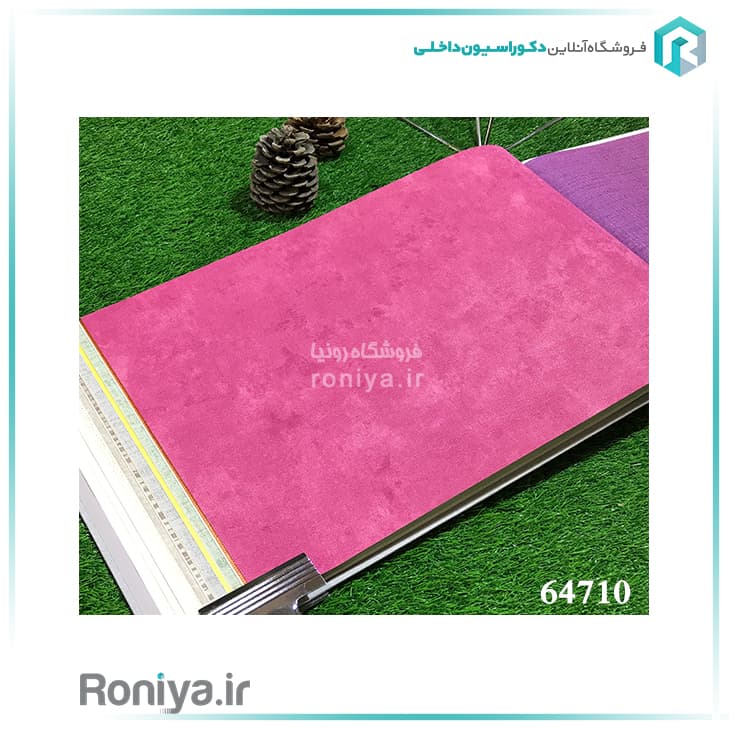 کاغذ دیواری پتینه رنگ قرمز و صورتیCode-64709-64710 — تصویر ۲