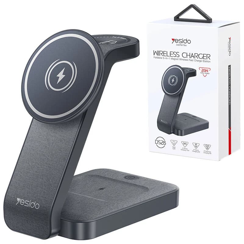 شارژر بی سیم فست شارژ و استند رومیزی Yesido DS26 15W — تصویر ۹