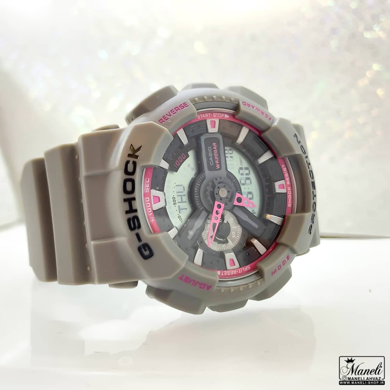 ساعت جی شاک طوسی صورتی G-shock | اسپرت 14011225 — تصویر ۲