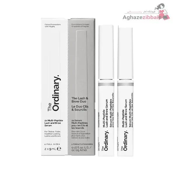 پک دوتایی سرم تقویت مژه و ابرو مولتی پپتاید اوردینری 5 میل