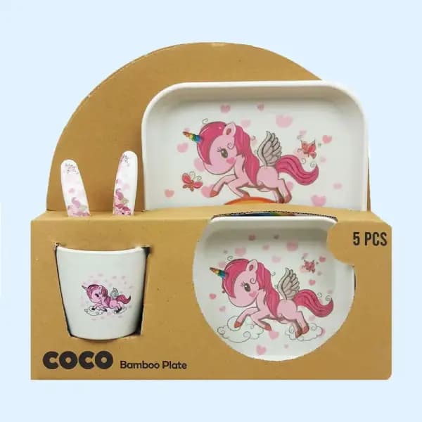 سرویس غذاخوری کودک بامبو 5 تکه coco — تصویر ۲