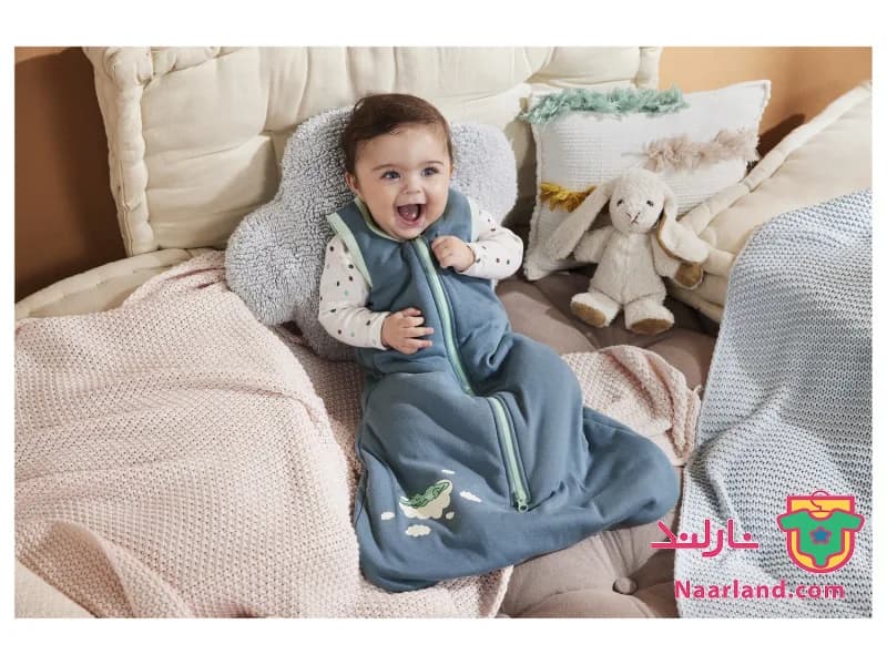 کیسه خواب بچه گانه لوپیلو آبی طرح تمساح — تصویر ۲