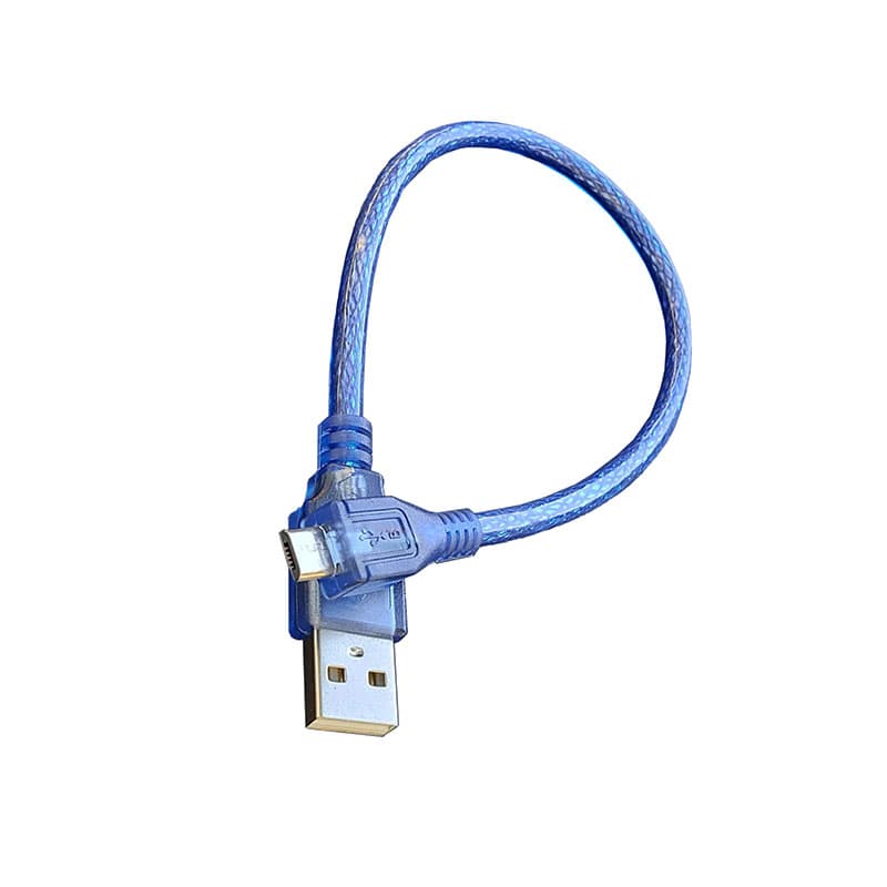 کابل USB به MICRO USB آبی شیلد دار (30 سانتی) — تصویر ۲