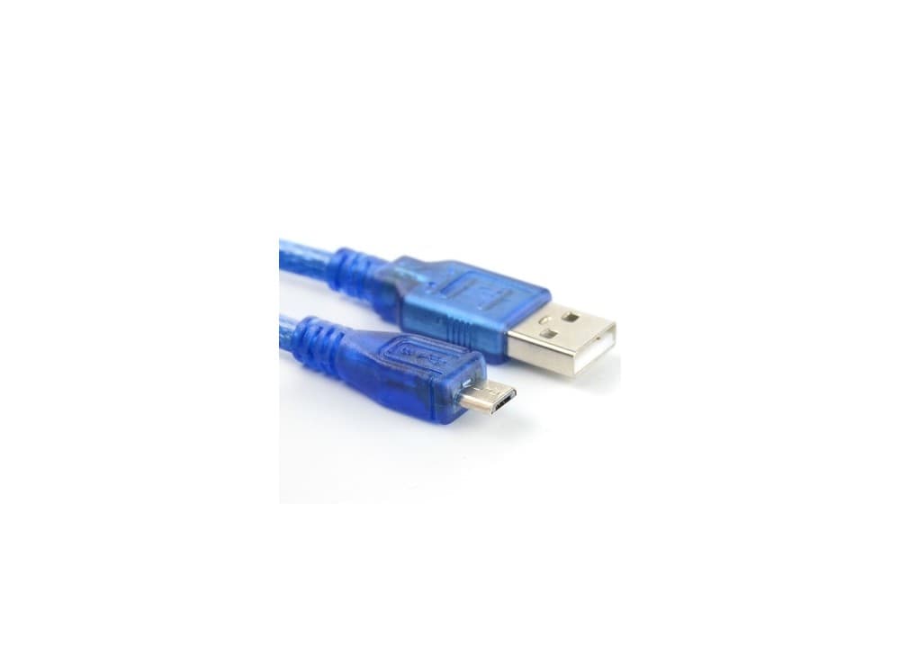کابل USB به MICRO USB آبی شیلد دار (30 سانتی) — تصویر ۴
