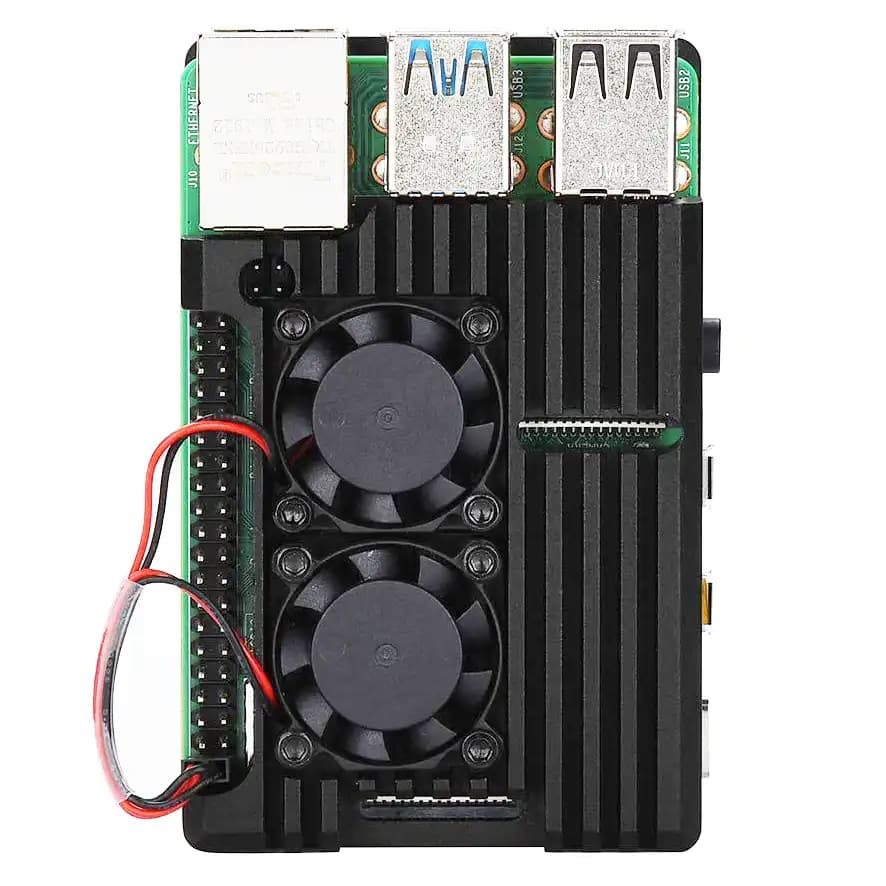 کیس (جعبه – قاب) آلومینیومی مناسب رزبری پای 4 رنگ مشکی Raspberry Pi 4 Case — تصویر ۲