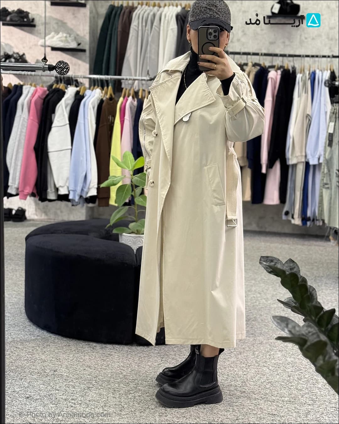 بارونی بلند زنانه — تصویر ۴
