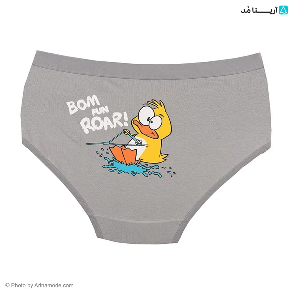 شورت اسلیپ کش پهن طرح چاپی جوجه اردک bom fun roar برند بانو — تصویر ۳