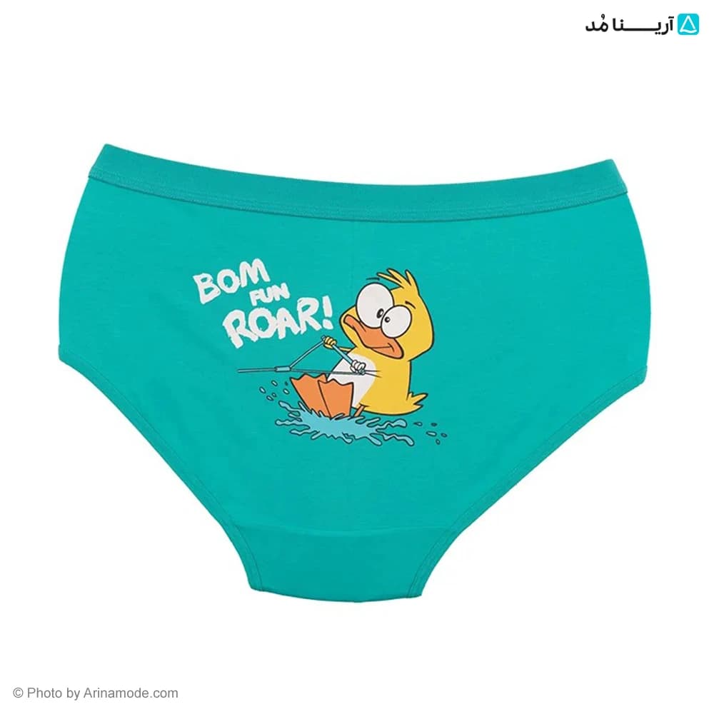 شورت اسلیپ کش پهن طرح چاپی جوجه اردک bom fun roar برند بانو — تصویر ۷