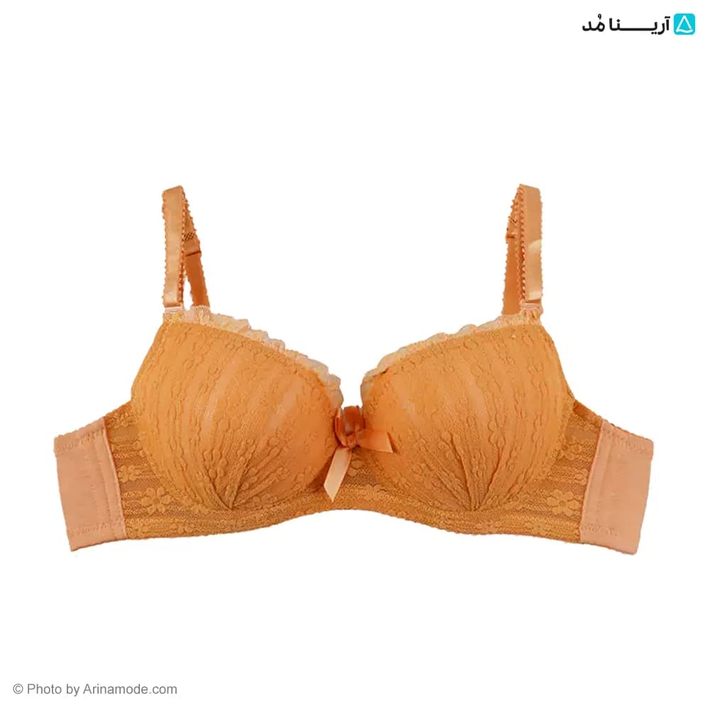 سوتین اسفنجی دانتل گلدار لبه چین — تصویر ۵