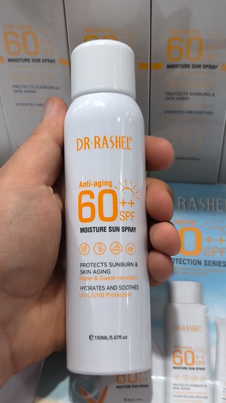اسپری ضد آفتاب ضدپیری spf60 دکتر راشل 150میل — تصویر ۲