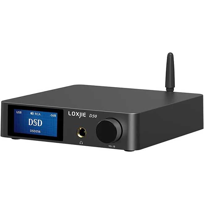 دک صوتی بلوتوث و آمپلی فایر هدفون های رزولوشن لاکسجی LOXJIE D30 Audio DAC & Headphone Amplifier Hi-Res ES9068AS 32bit/768kHz MQA — تصویر ۲
