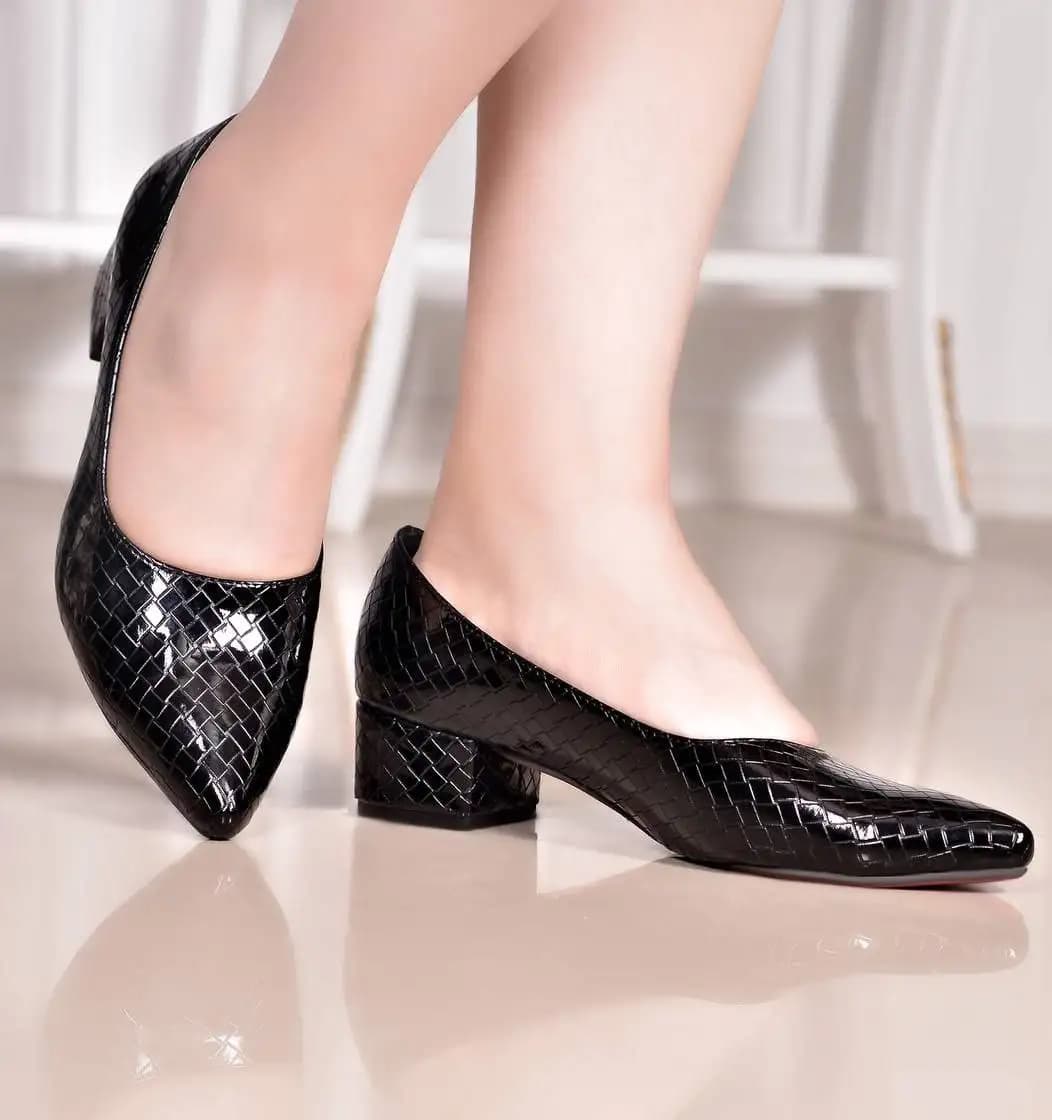 کفش اداری آجری ورنی زنانه کد 5126