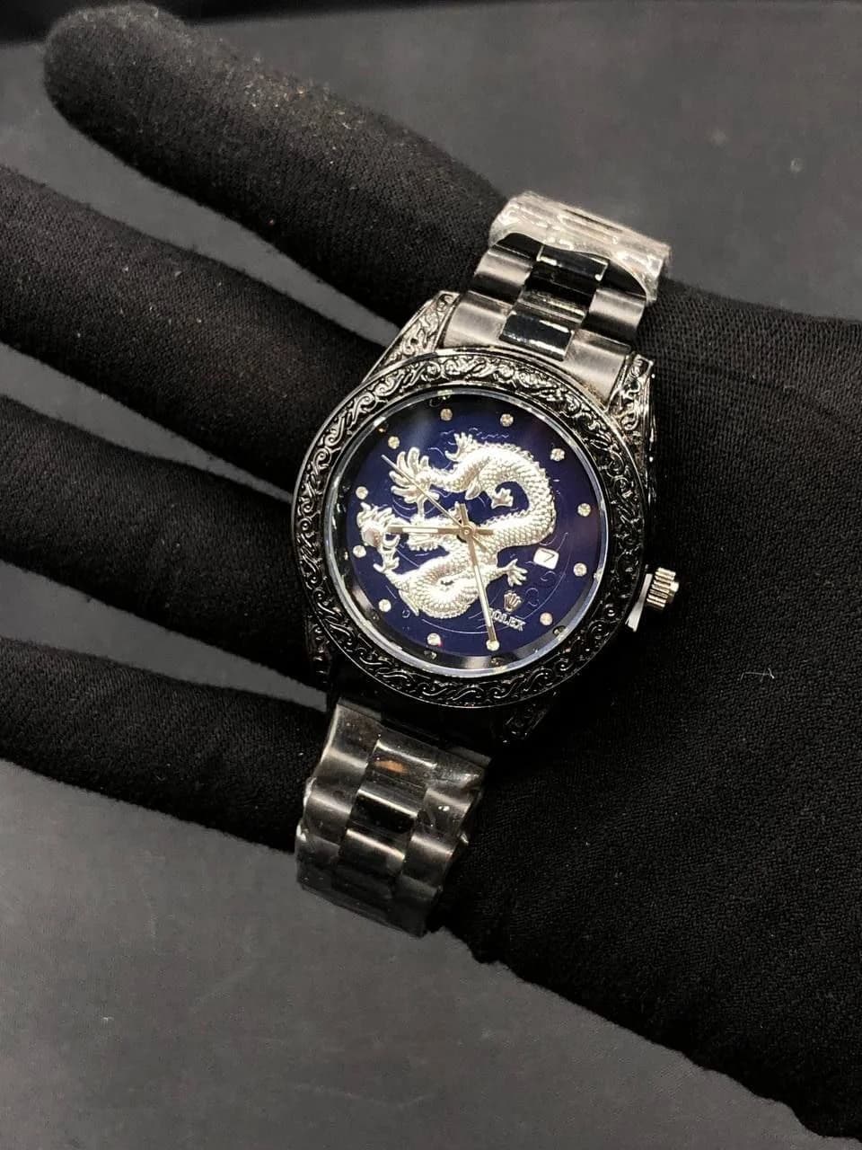 ساعت رولکس مردانه طرح اژدها Rolex Dragon کد 5001 (مشکی)