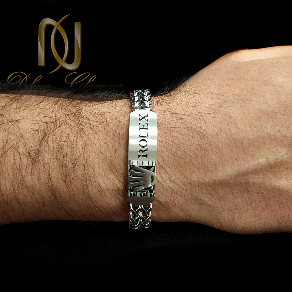 دستبند مردانه ROLEX استیل بافت BR-N44 — تصویر ۳