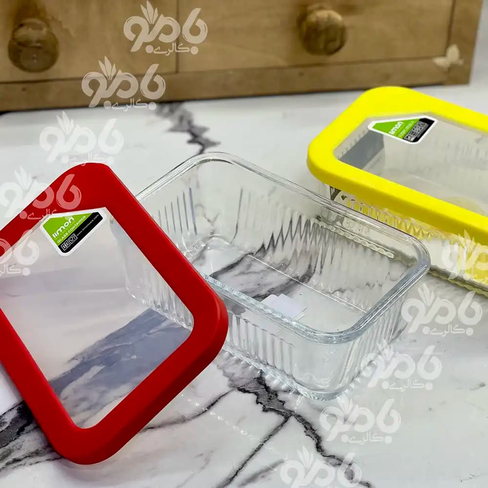 ظرف شیشه ای دربدار 450 میلی لیتر لیمون — تصویر ۴