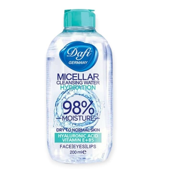 میسلار واتر یا پاک کننده آرایش دافی DAFI مدل هیدراتیشن Hydration آبی حجم 200 میلی لیتر