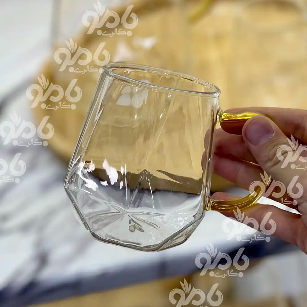 پارچ و لیوان پیرکس درب بامبو الماس — تصویر ۴