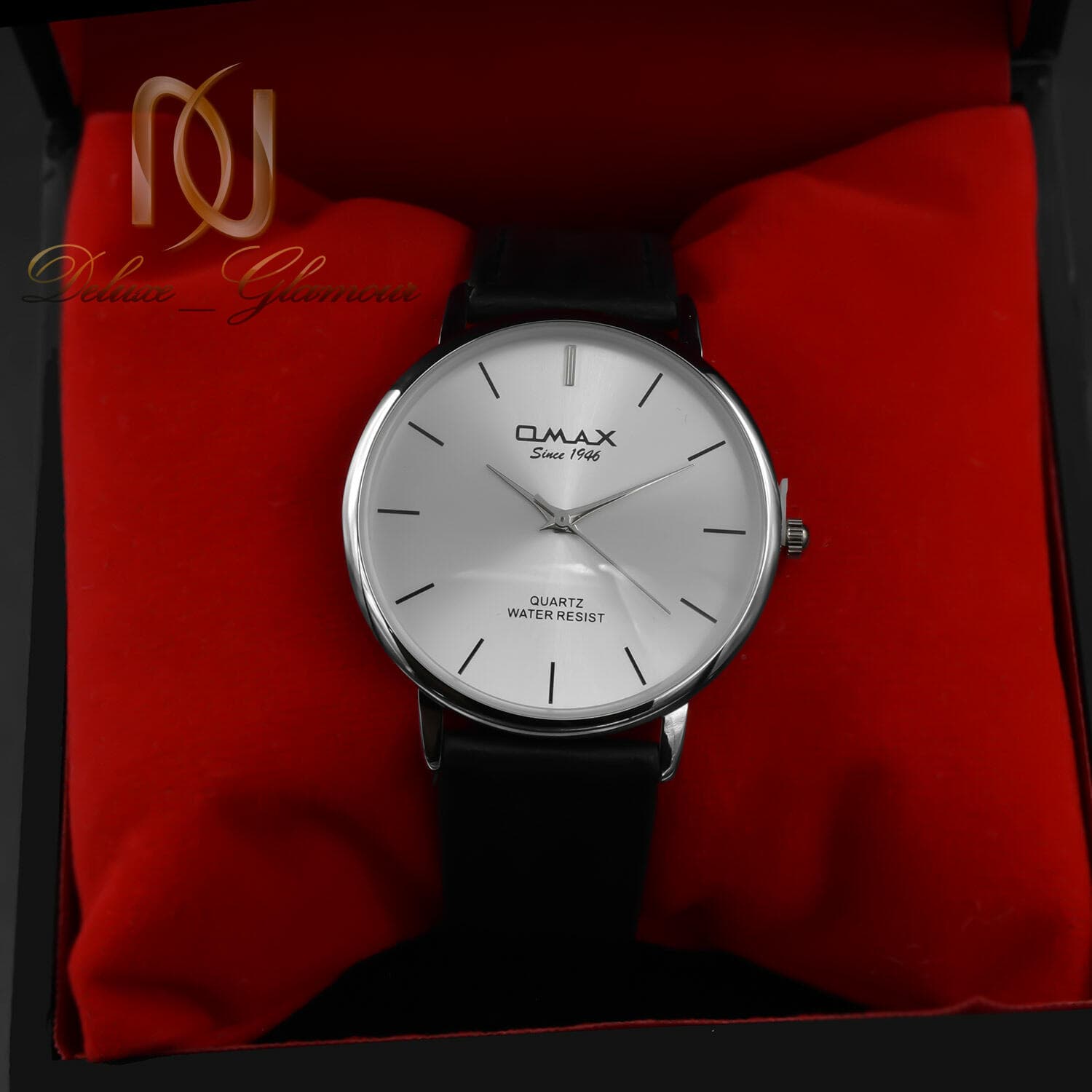 ساعت مردانه OMAX بند چرمی مشکی WH-N372 — تصویر ۲