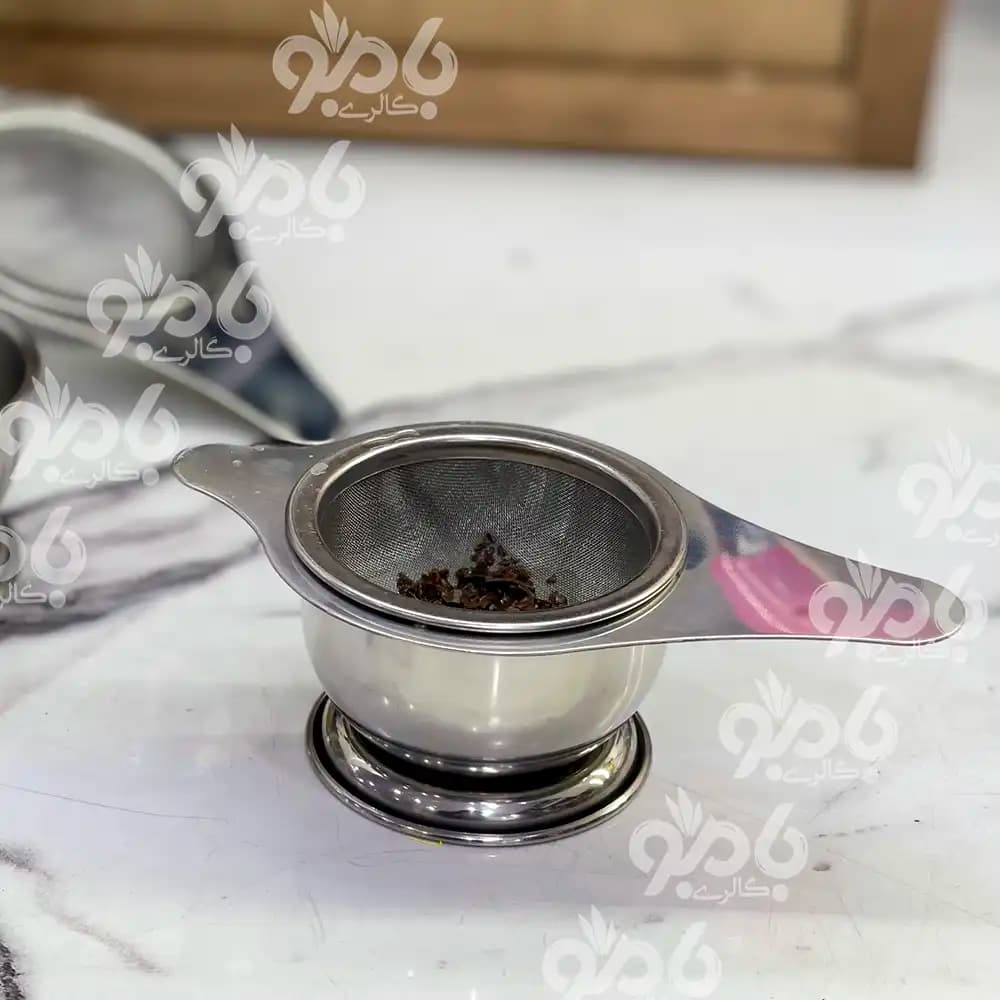 صافی استیل کاسه دار پایه دار سیلور — تصویر ۳