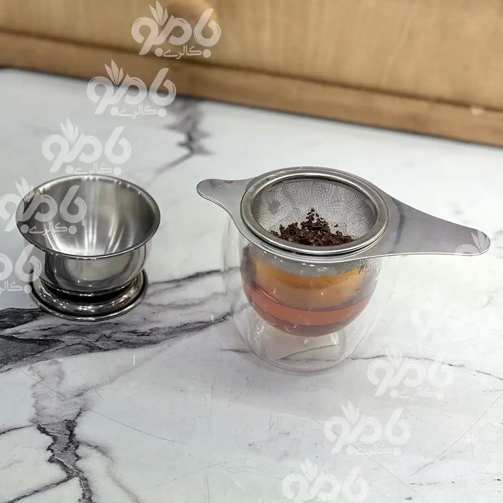 صافی استیل کاسه دار پایه دار سیلور — تصویر ۲