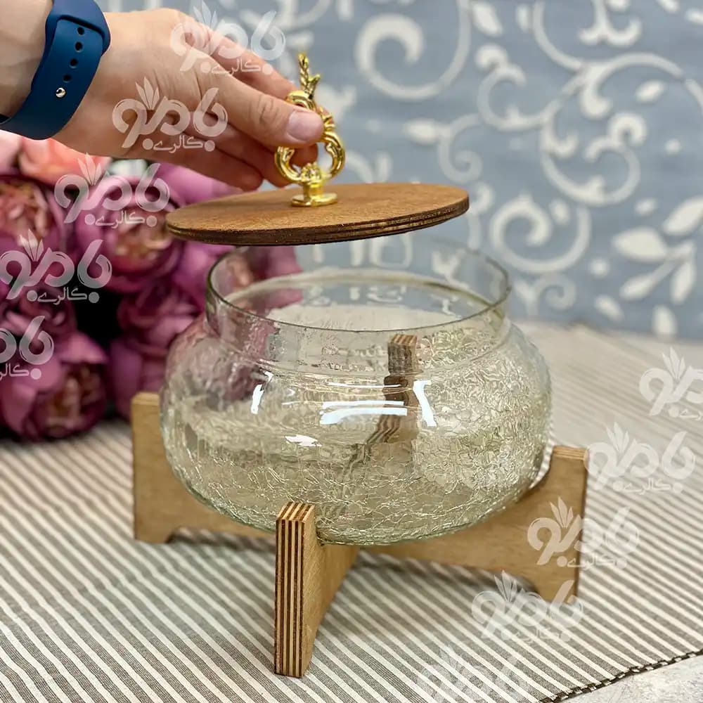 شکلات خوری چوبی شیشه آبگز پلای وود — تصویر ۳