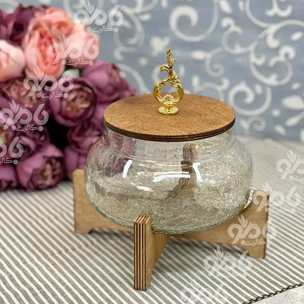 شکلات خوری چوبی شیشه آبگز پلای وود