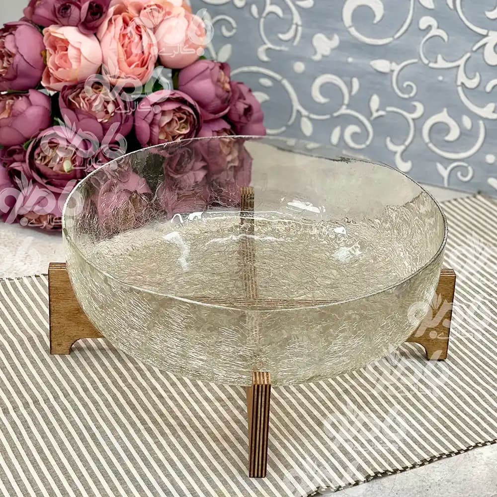 میوه خوری چوبی شیشه آبگز پلای وود