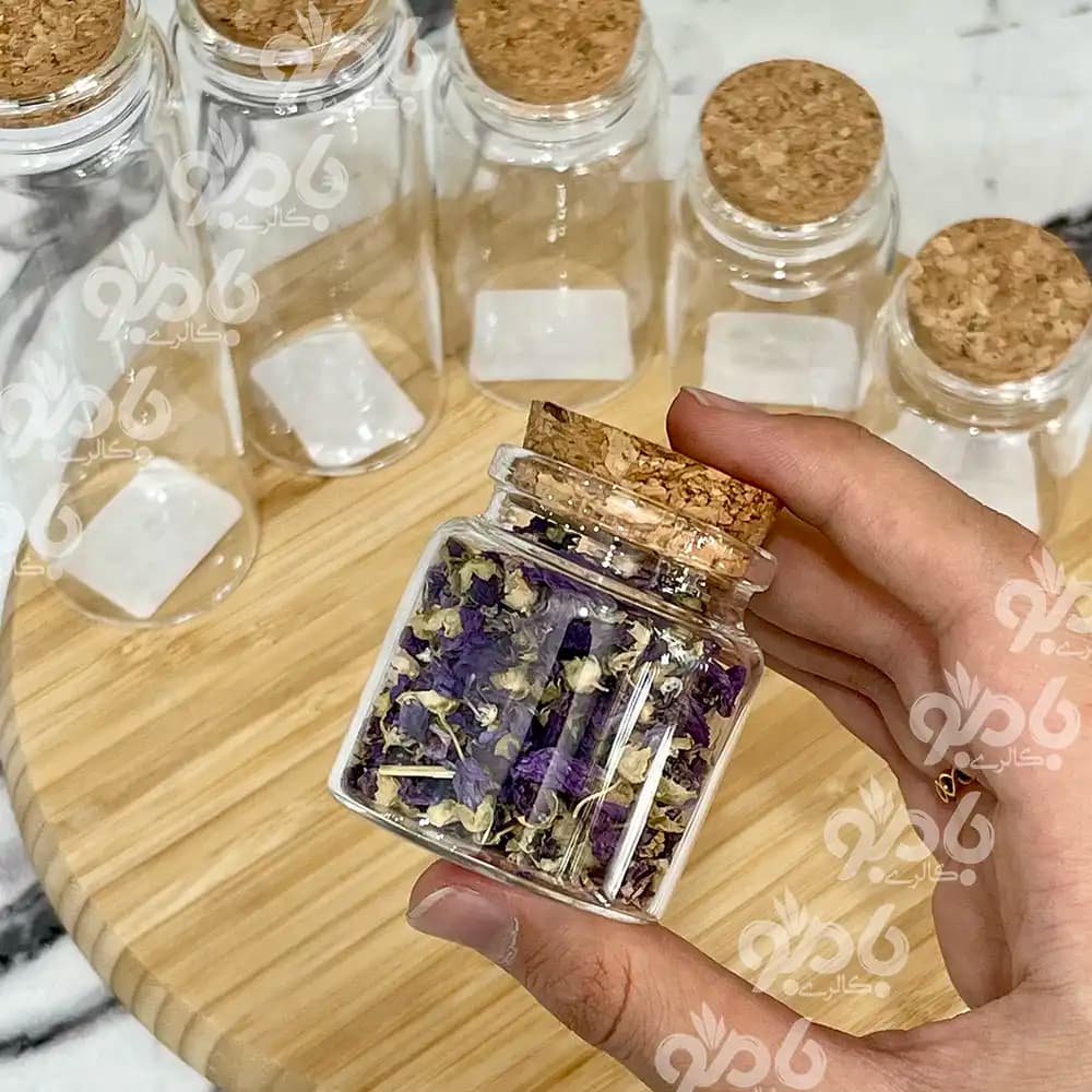 بانکه جا ادویه پیرکس درب چوب پنبه — تصویر ۳