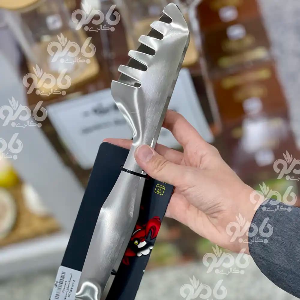 انبر سالاد استیل سیلور وارداتی HCY — تصویر ۲