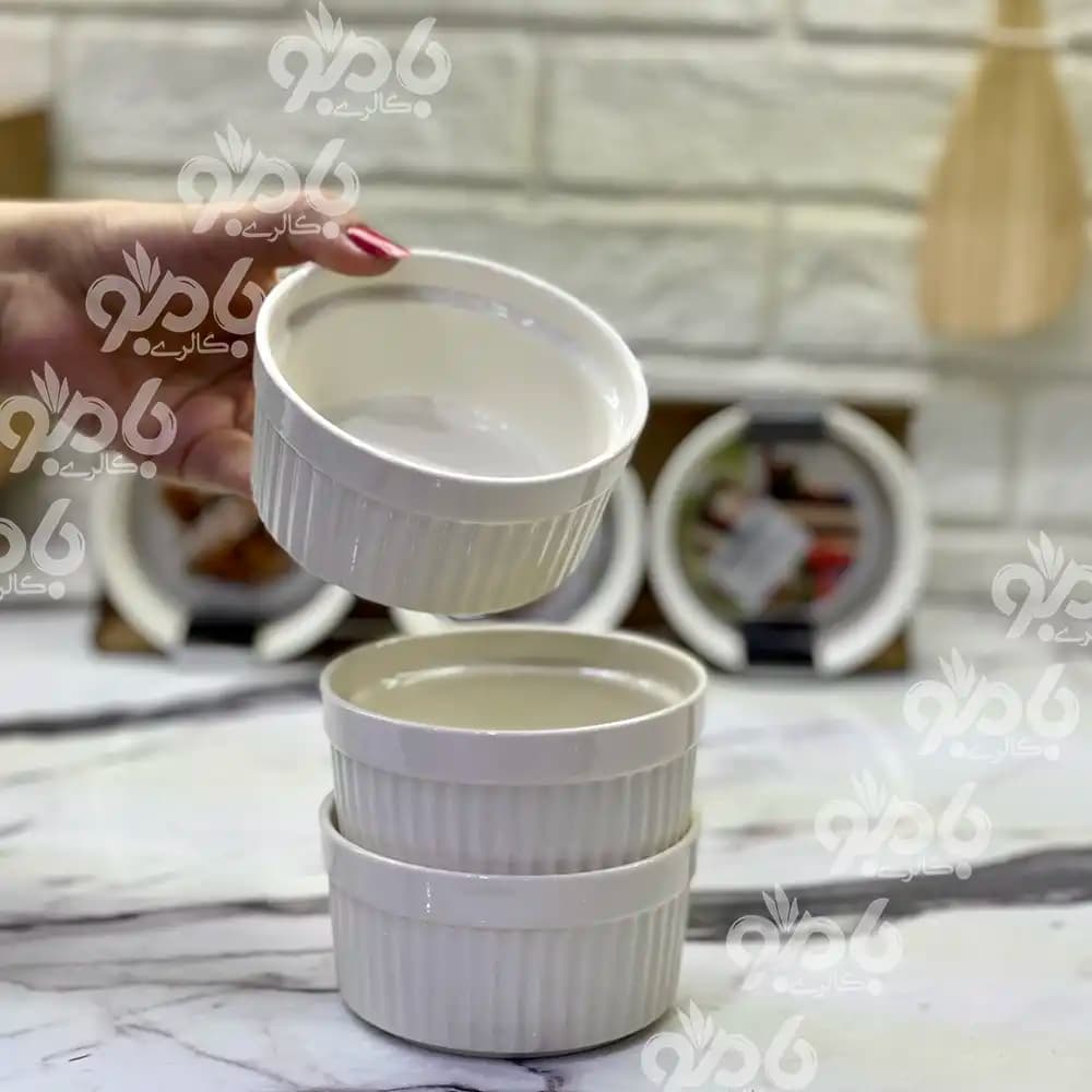 پیاله سرامیک مافین 3عددی وارداتی — تصویر ۳