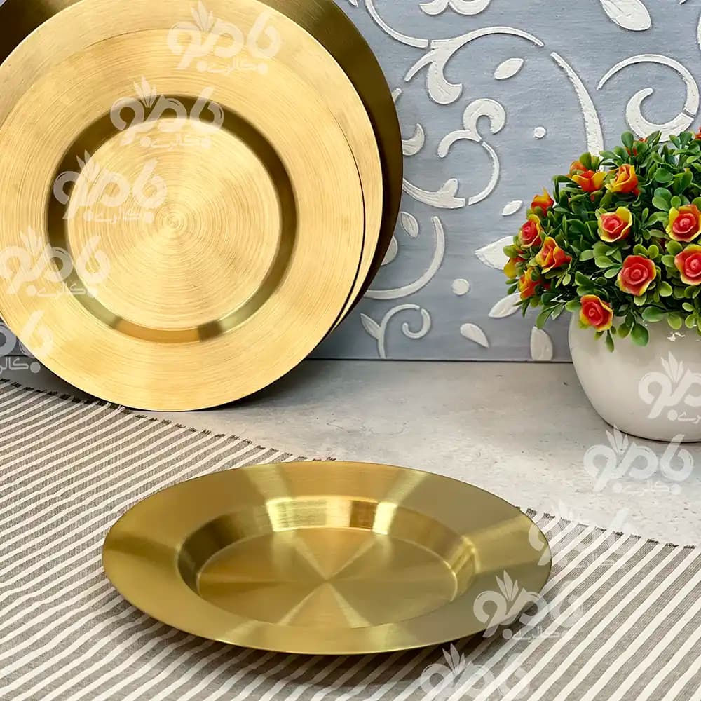 بشقاب گود استیل طلایی